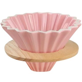 EHERDM Ceramic Coffee Dripper with Wooden Stand