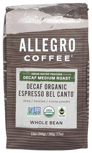 Allegro Coffee Decaf Organic Espresso Bel Canto Whole Bean Coffee