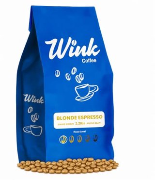 Wink Coffee Blonde Espresso, Light Roast Whole Bean Coffee
