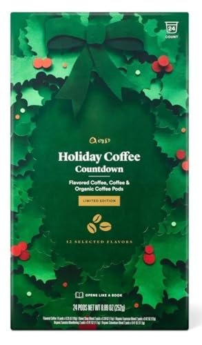 Holiday Coffee Countdown Advent Calendar Single Serve Coffee Pods - 24ct