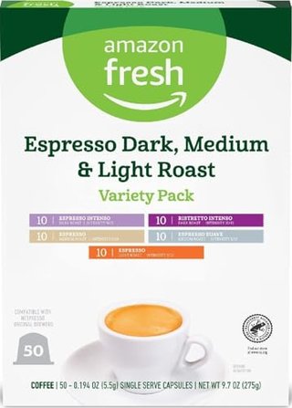 Amazon Fresh Espresso Variety Pack Aluminum Capsules