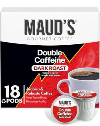 Maud's Double Caffeine Dark Roast Coffee Pods