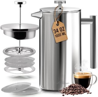 Utopia Kitchen 304 Grade Stainless Steel French Press Coffee Maker