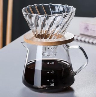 COFISUKI Pour Over Coffee Maker - 600ML Glass Carafe with Dripper