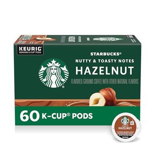 Starbucks K-Cup Coffee Pods, Flavored Hot or Iced Coffee, Hazelnut, 60 Keurig Pods