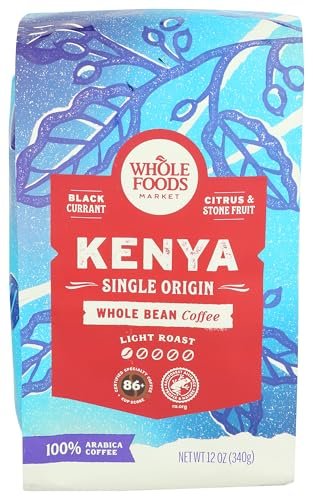 Kenya Single Origin Whole Bean Coffee, Light Roast