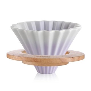 Bincoo Ceramic Pour Over Coffee Dripper with Wood Stand