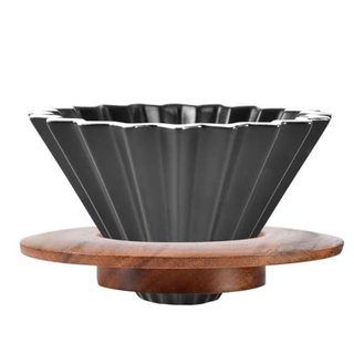Goodening Ceramic Coffee Dripper with Wood Stand