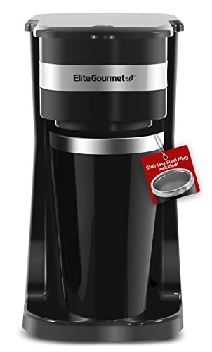 Elite Gourmet Personal Single-Serve Coffee Maker with Travel Mug