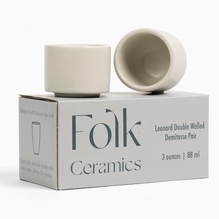 Folk Ceramics Leonard Ceramic Espresso Cups - Set of 2