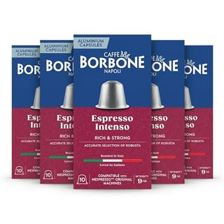 Caffè Borbone Espresso Intenso Aluminum Capsules Compatible with Nespresso Original Machines