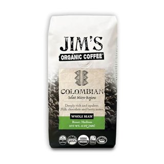 Jim's Organic Coffee Colombian Medium Roast Whole Bean
