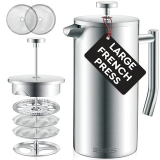Belwares French Press Coffee Maker 50oz - Stainless Steel Insulated