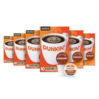 Dunkin' Hazelnut Flavored Coffee K-Cup Pods, 60 Count
