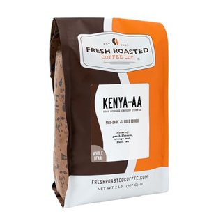 Fresh Roasted Coffee, Kenya AA, Med-Dark Roast, Whole Bean
