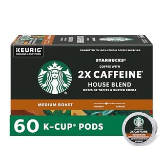 Starbucks K-Cup Coffee Pods Medium Roast with 2X Caffeine