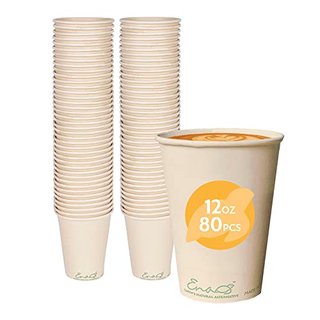 100% Compostable Disposable Coffee Cups 12oz