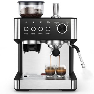 20 Bar Espresso Machine with Built-in Grinder and Milk Frother
