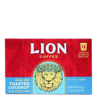 Lion Coffee Toasted Coconut Flavored Medium Roast Coffee Pods