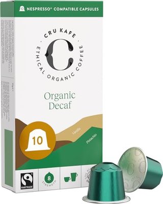 Cru Kafe Decaf USDA Organic Espresso Coffee Capsules