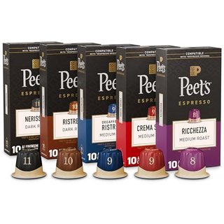 Peet's Coffee Dark and Medium Roast Espresso Capsules Variety Pack