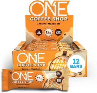 ONE Coffee Shop Caffeinated Protein Bars, Caramel Macchiato