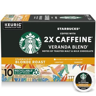 Starbucks K-Cup Coffee Pods Blonde Roast with 2X Caffeine